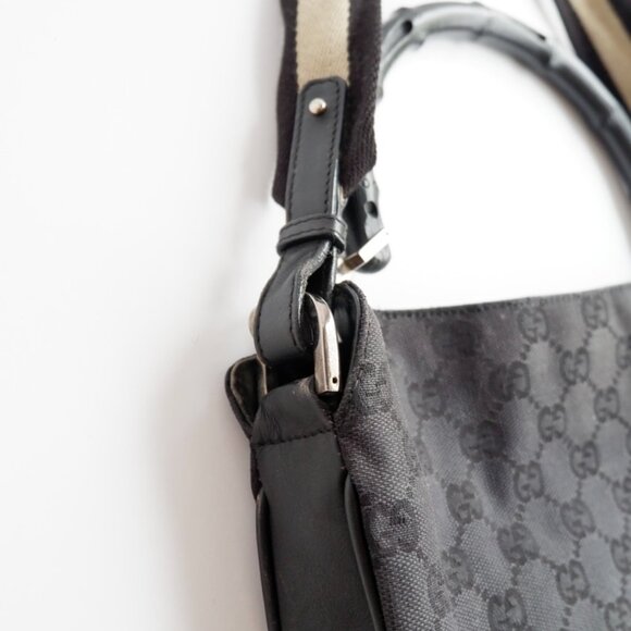 Authentic Preowned Gucci Black GG Canvas Two Strap Shoulder Bag - Picture 11 of 16